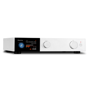 Audiolab 9000N in silver finish on white background