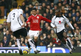 Cristiano Ronaldo scores a late winner for Manchester United at Fulham in 2007.