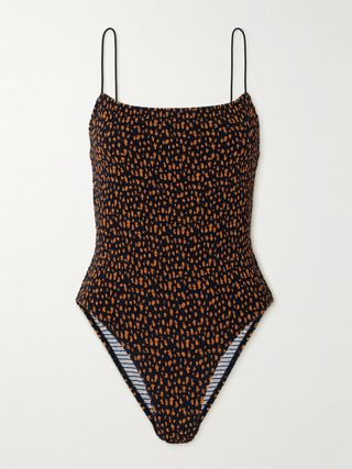 Shirred Printed Stretch Recycled Swimsuit
