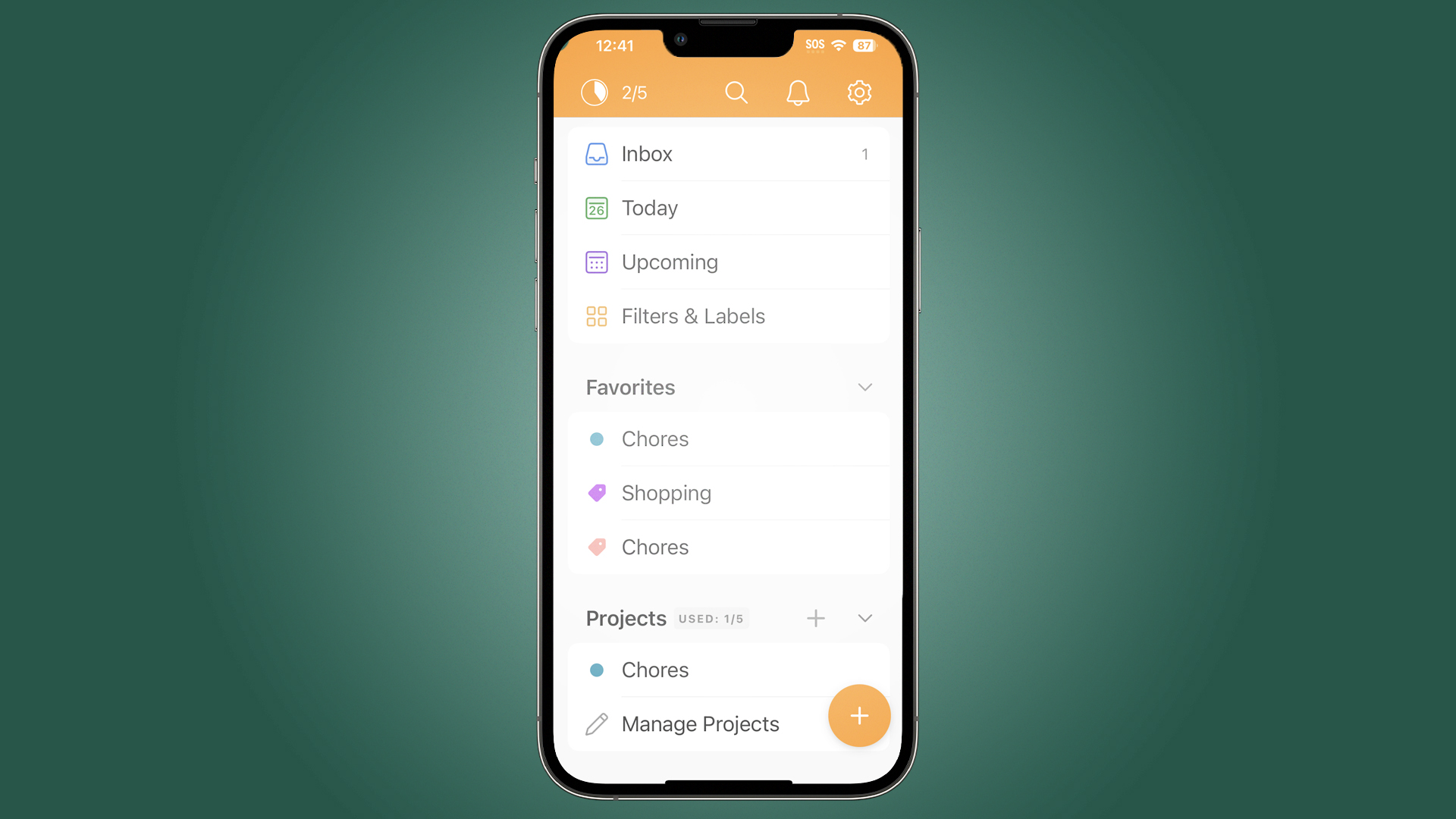 Todoist app screenshot