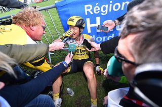 Sep Vanmarcke (LottoNL-Jumbo) exhausted after Paris-Roubaix