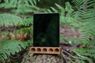 The Treefunk speaker amplifies your iPad’s sound, without batteries or electricity