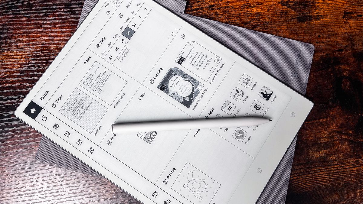 The AiPaper Gen2.5 Stylus Pen ViWoods AiPaper को होमस्क्रिनको शीर्षमा रहेको
