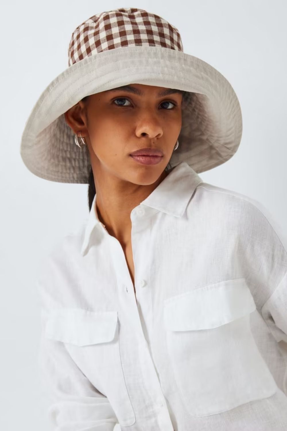 John Lewis Gingham Reversible Bucket Hat