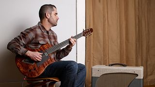 Charlie Hunter playing his seven-string guitar