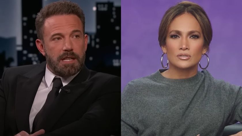 From left to right: Ben Affleck on Jimmy Kimmel Live! and Jennifer Lopez in a BTS video for Netflix&#039;s Atlas.