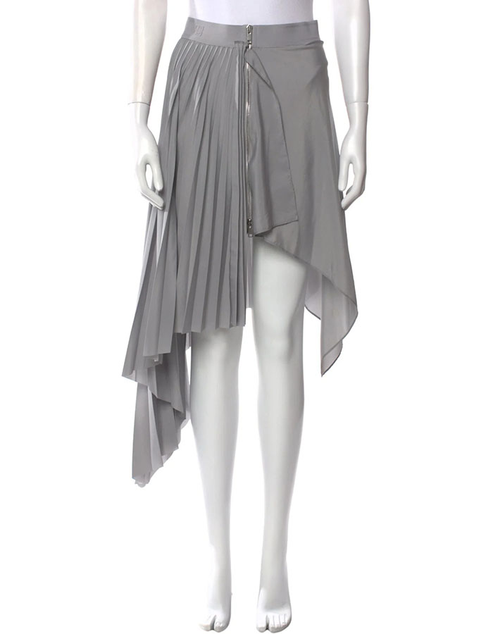 Pleated Accents Midi Length Skirt