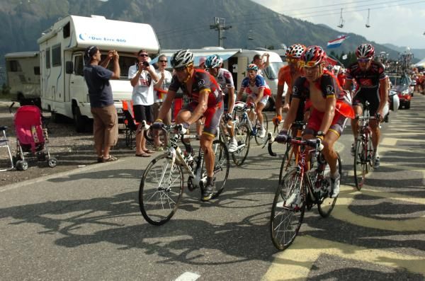 Lance Armstrong (RadioShack) accompanied by Janez Brajkovic