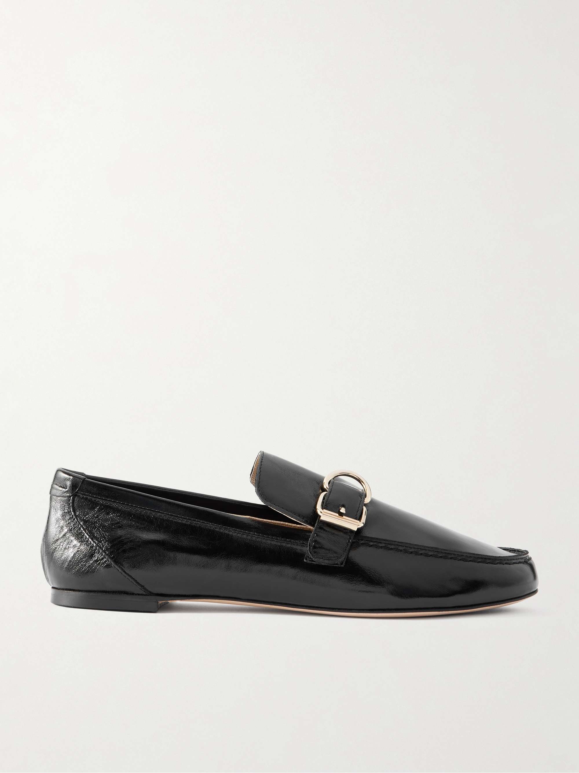Jamie Haller, Buckled glossed-leather loafers