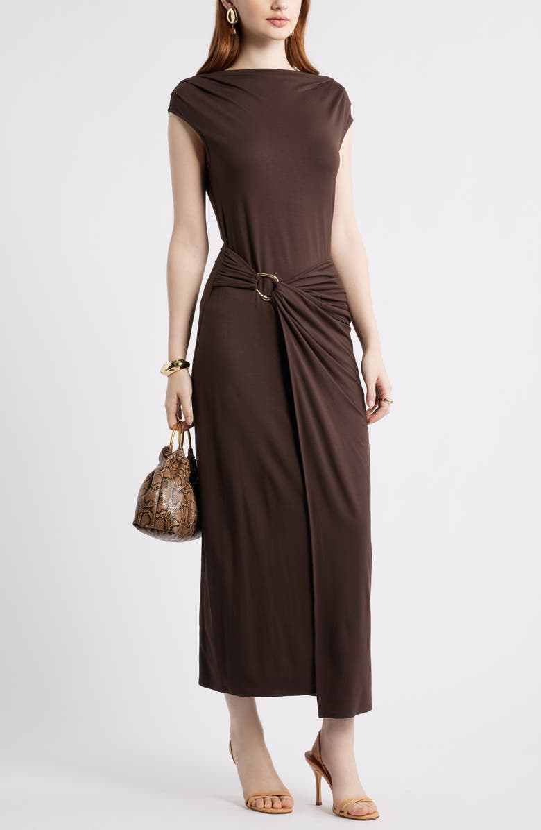 Belt Detail Side Ruched Dress