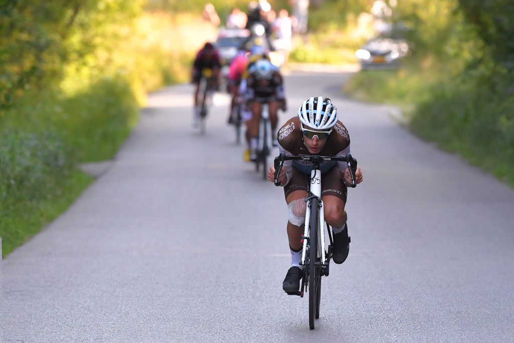 KRAKOW POLAND AUGUST 09 Geoffrey Bouchard of France and Team Ag2R La Mondiale during the 77th Tour of Poland 2020 Stage 5 a 188km stage from Zakopane to Krakow TourdePologne tdp20 on August 09 2020 in Krakow Poland Photo by Luc ClaessenGetty Images