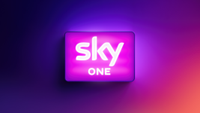 Sky One logo on a purple background