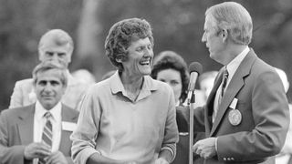 Kathy Whitworth after winning the 1981 LPGA Coca-Cola Classic