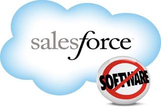 Salesforce logo with software image crossed out