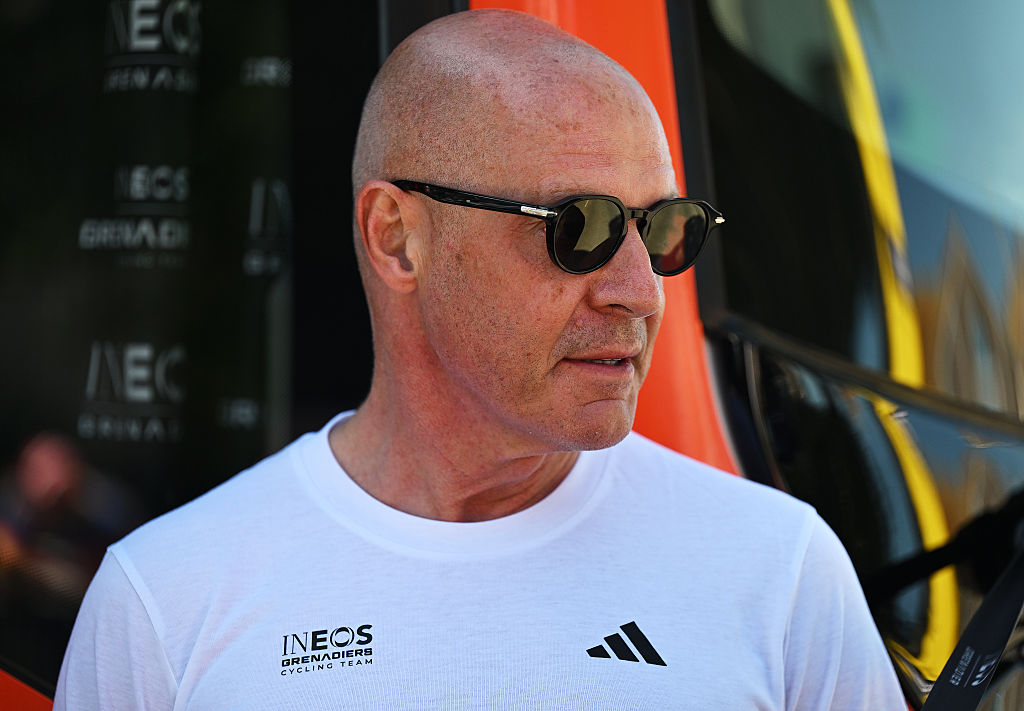 SAINT-MALO, FRANCE - JULY 11: INEOS Grenadiers Team general manager, Dave Brailsford of Great Britain prior to the 112th Tour de France, Stage 7 a 197km stage from Saint-Malo to Mur-de-Bretagne (Guerledan) / #UCIWT / on July 11, 2025 in Saint-Malo, France. (Photo by Tim de Waele/Getty Images)