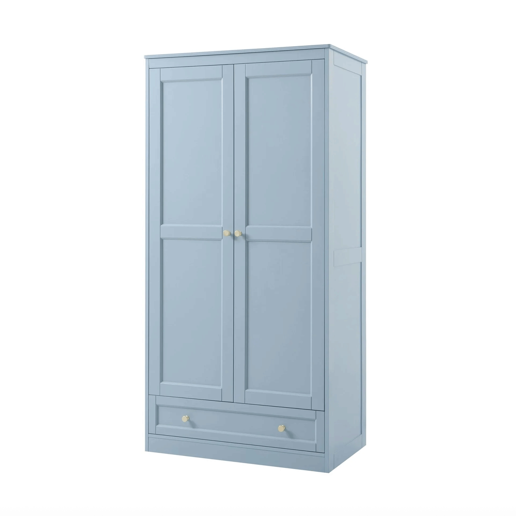 Dusk Ruby 2 Door Wardrobe with Drawer in Sky Blue