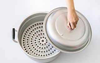 A pan for steaming