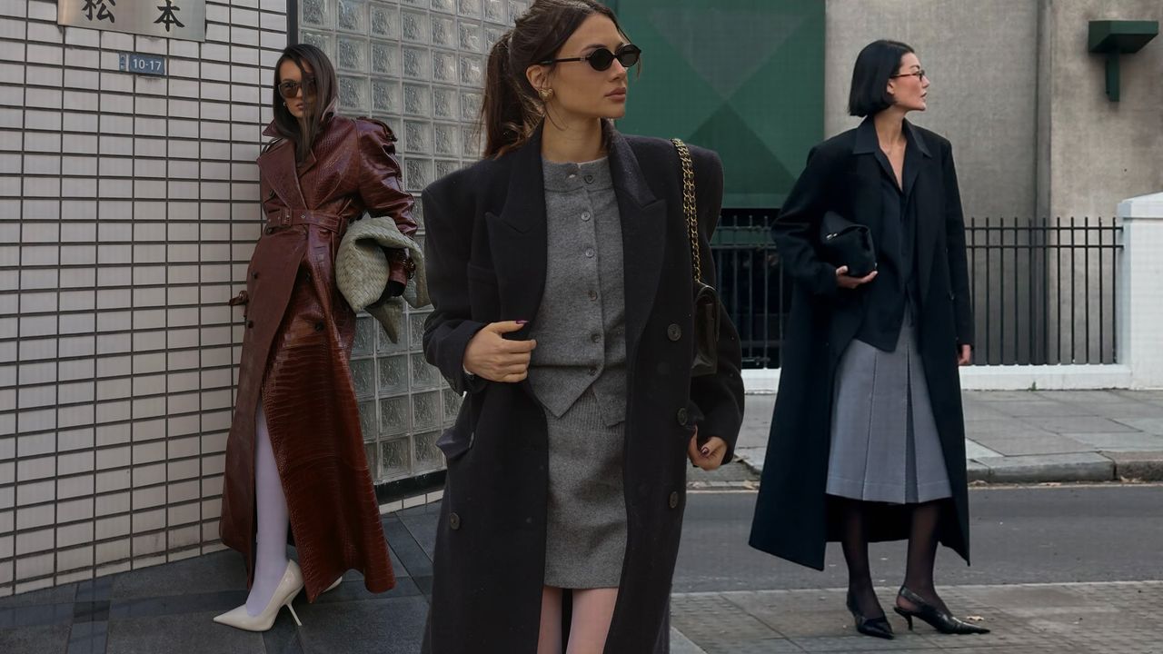 winter tight outfits shown in a collage of women&#039;s street style photos 