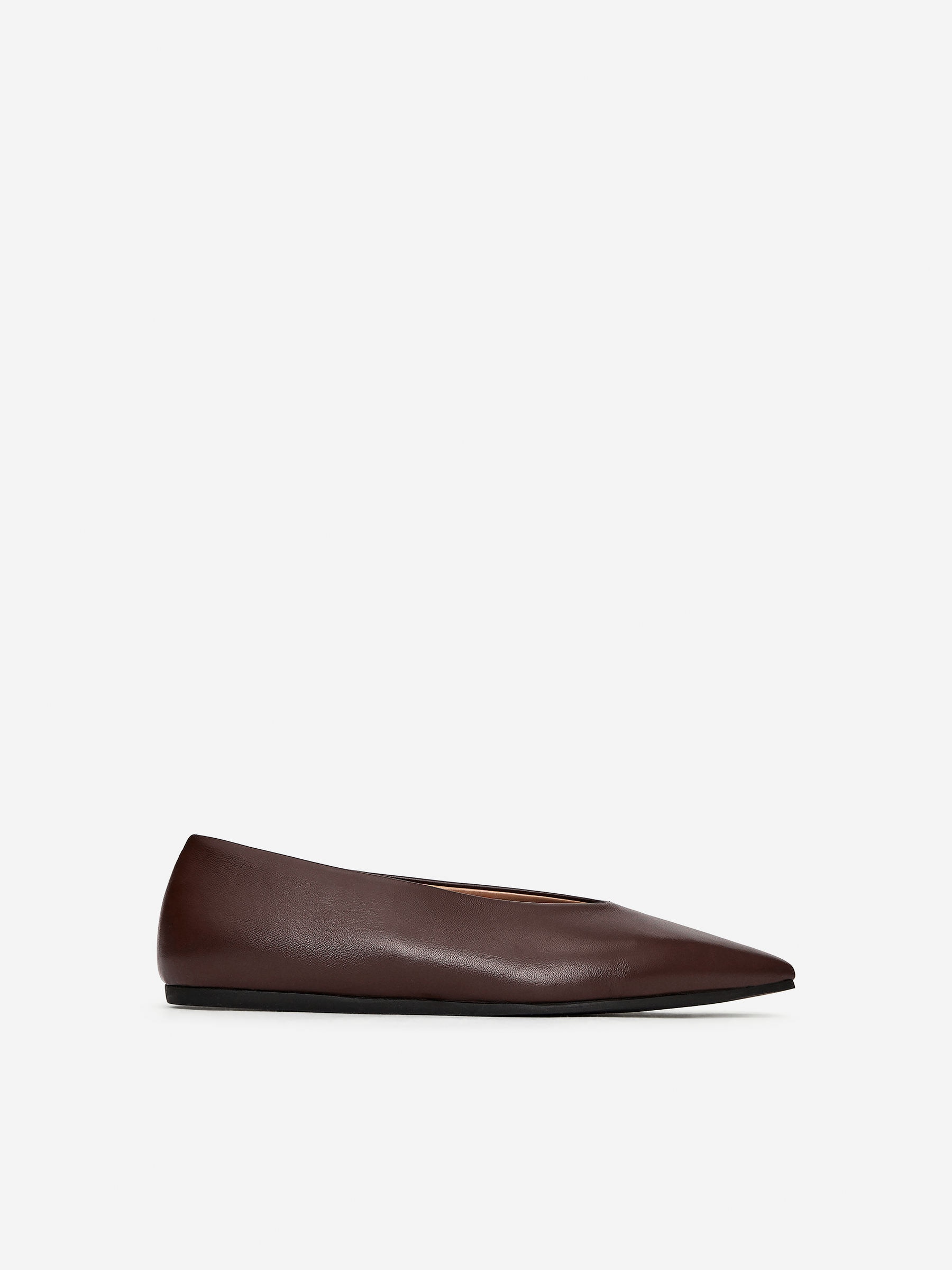 Leather Flats 
 Dark Brown 
 Women 
 Arket Gb