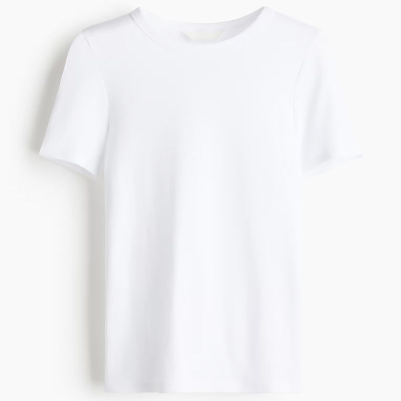 white crew neck t-shirt