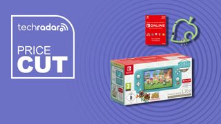 Nintendo Switch Lite Animal Crossing: New Horizons Timmy & Tommy Aloha Edition + Nintendo Switch Online Membership + Animal Crossing: New Horizons Carabiner Keyring