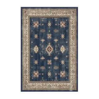 persian style rug in sapphire blue color