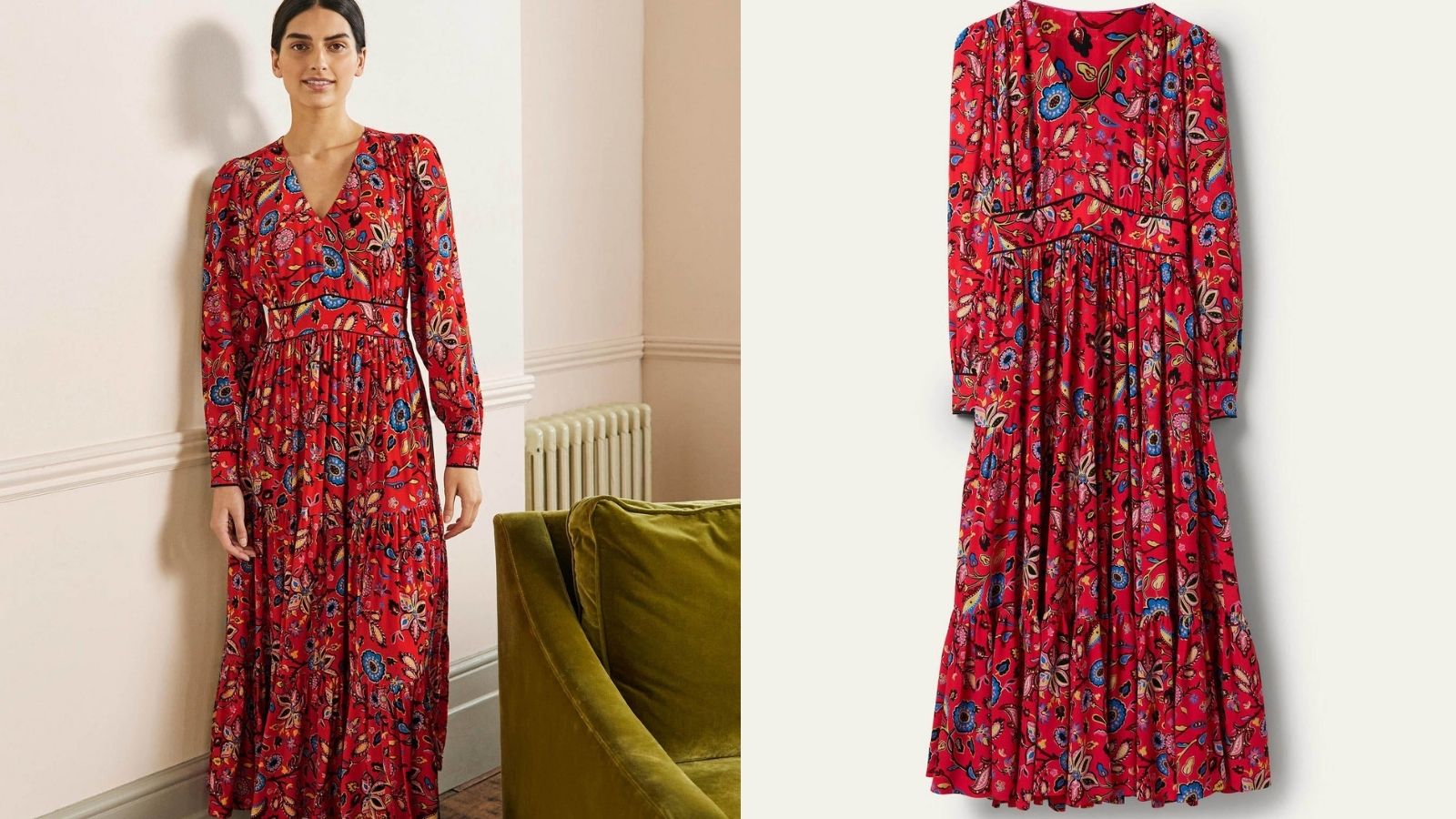 dresses to hide a tummy Boden printed red dress