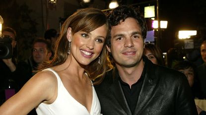Jennifer Garner and Mark Ruffalo attend the premiere of the film "13 Going on 30" at the Mann Village April 14, 2004.