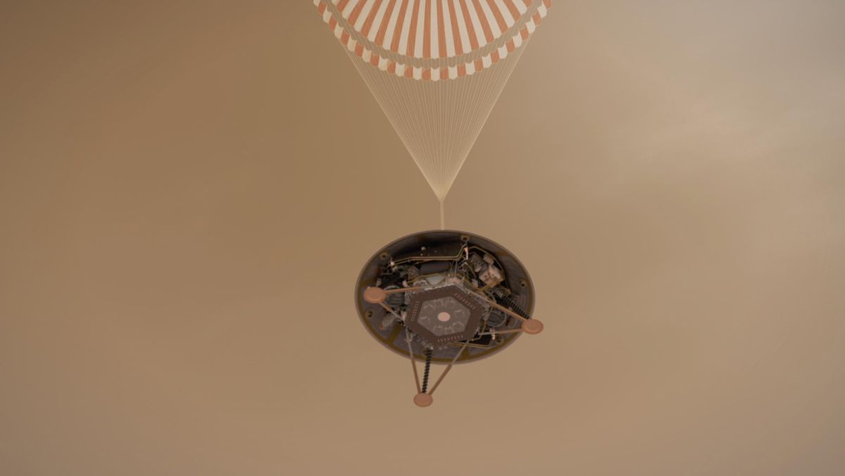 Mars InSight lander parachute art