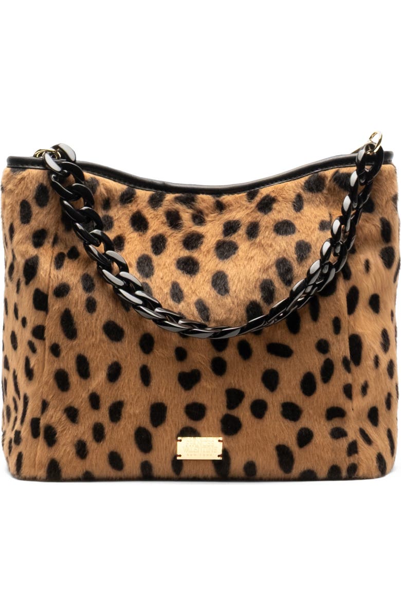 Small June Cheetah Print Faux Fur Shoulder Bag