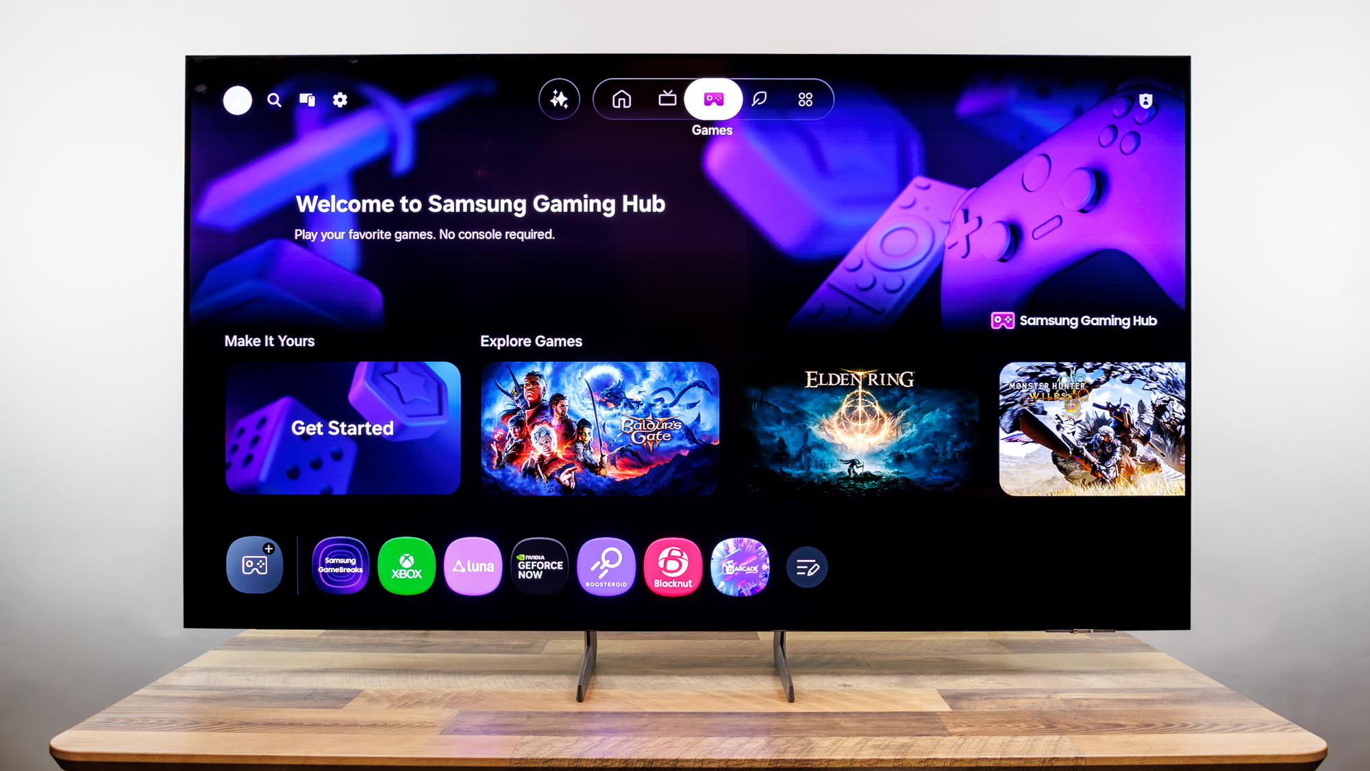 Samsung S85H OLED TV on a desk