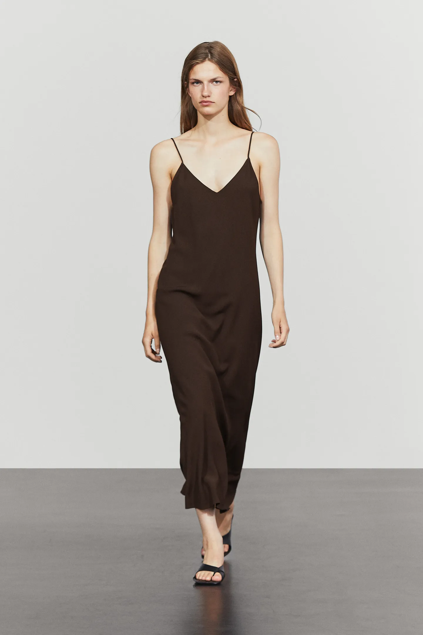 Massimo Dutti, Flowing Spaghetti Strap Midi Dress