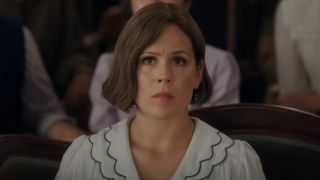 Erin Krakow as Elizabeth Thornton on When Calls the Heart Season 13.
