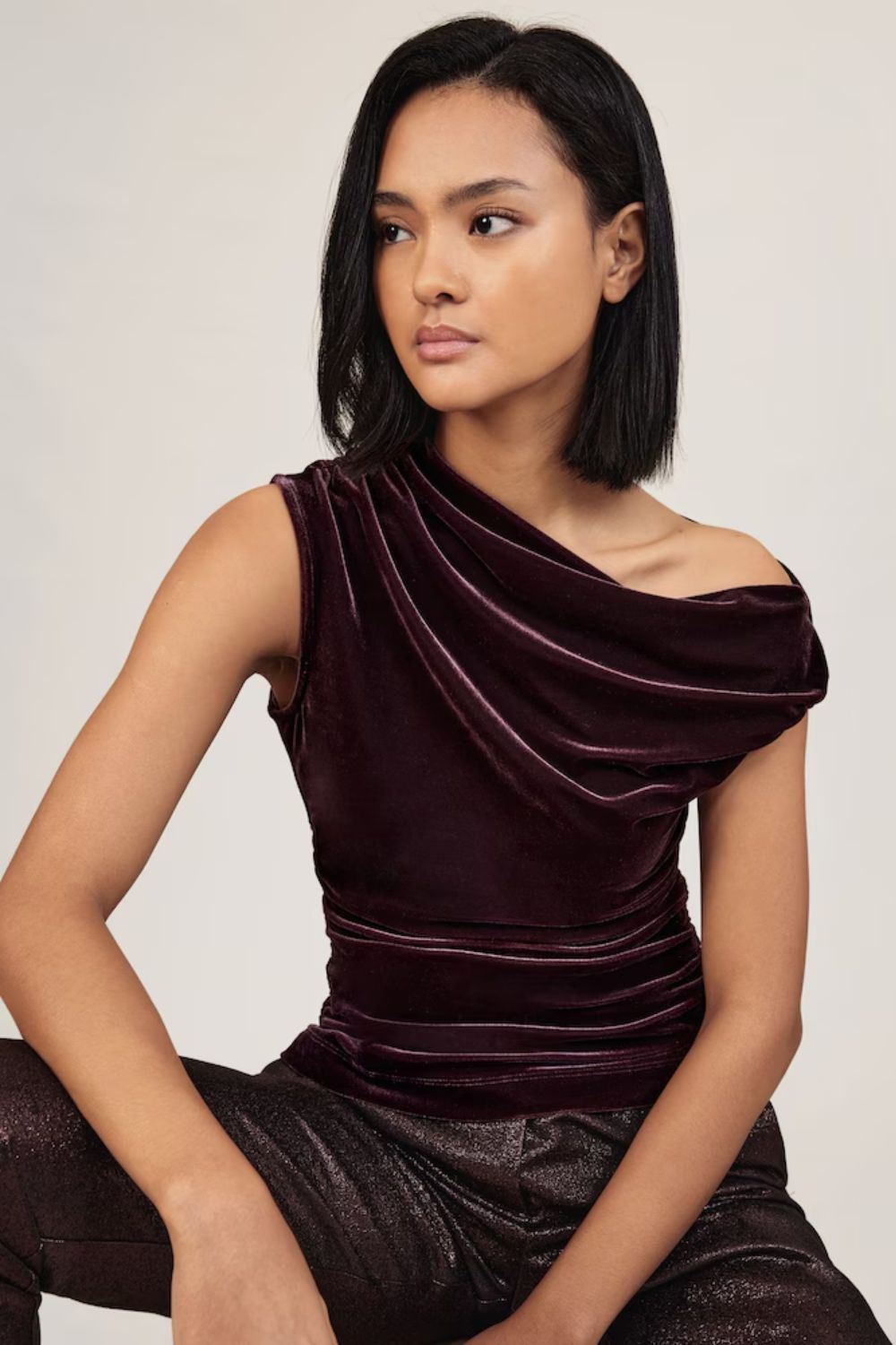 Reiss, Demi Velvet Off-Shoulder Top