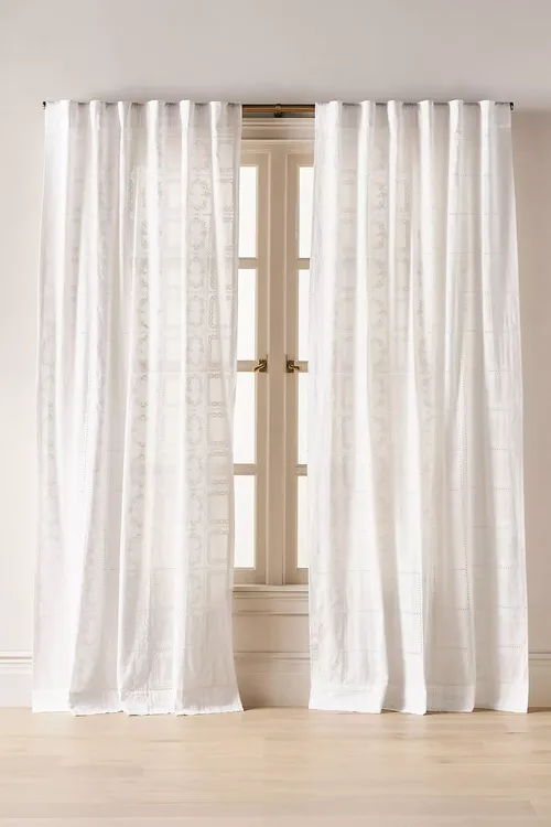 Cotton Eyelet Embroidered Sheer Curtain