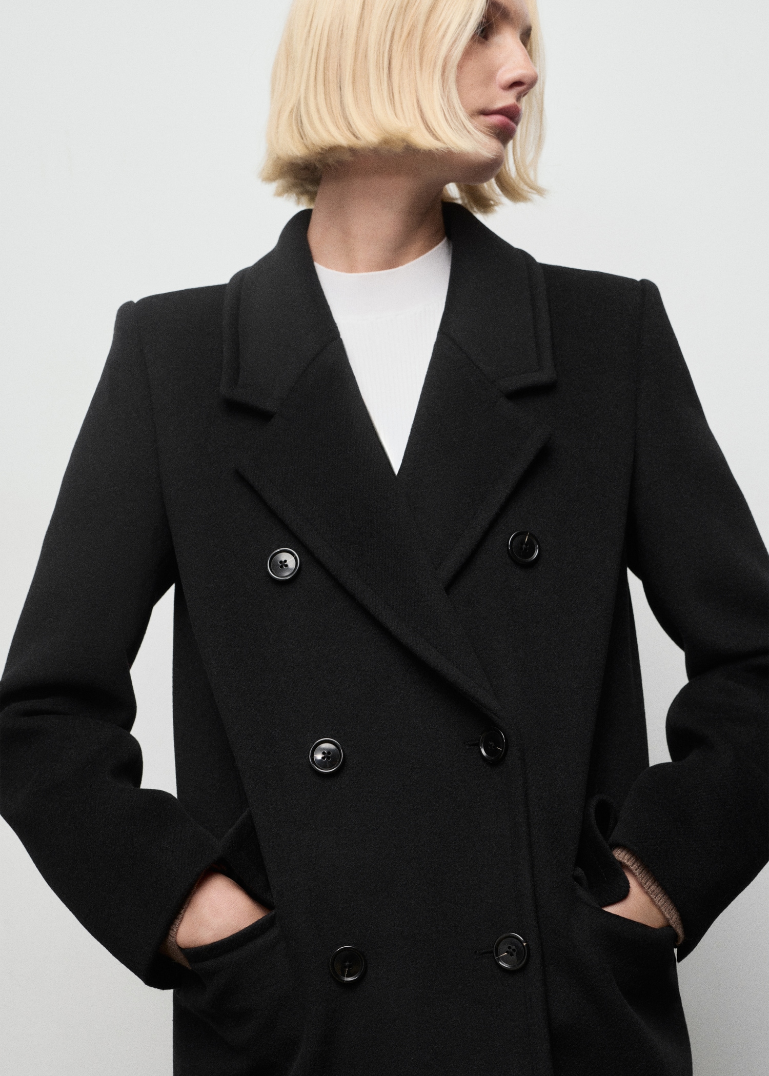 Double-Breasted Wool Coat - Women | Mango Usa