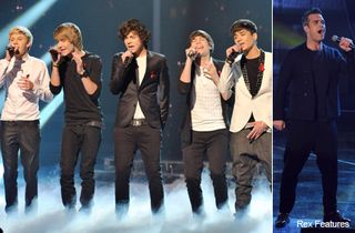 One Direction and Robbie Williams - X Factor final duets, Marie Claire