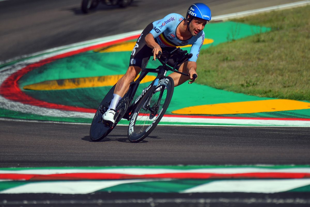 Belgium&#039;s Victor Campenaerts rode to eighth place in the elite men&#039;s time trial at the 2020 World Championships in Imola, Italy