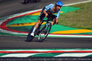 Belgium's Victor Campenaerts rode to eighth place in the elite men's time trial at the 2020 World Championships in Imola, Italy
