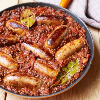toulouse sausages and lentils