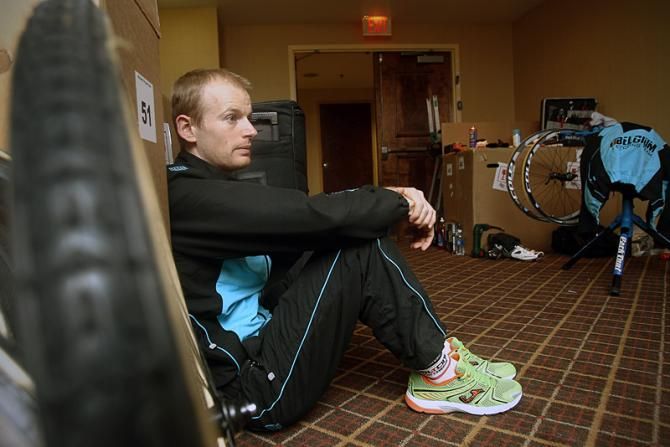 A bit of down time for Kevin Pauwels in Louisville.
