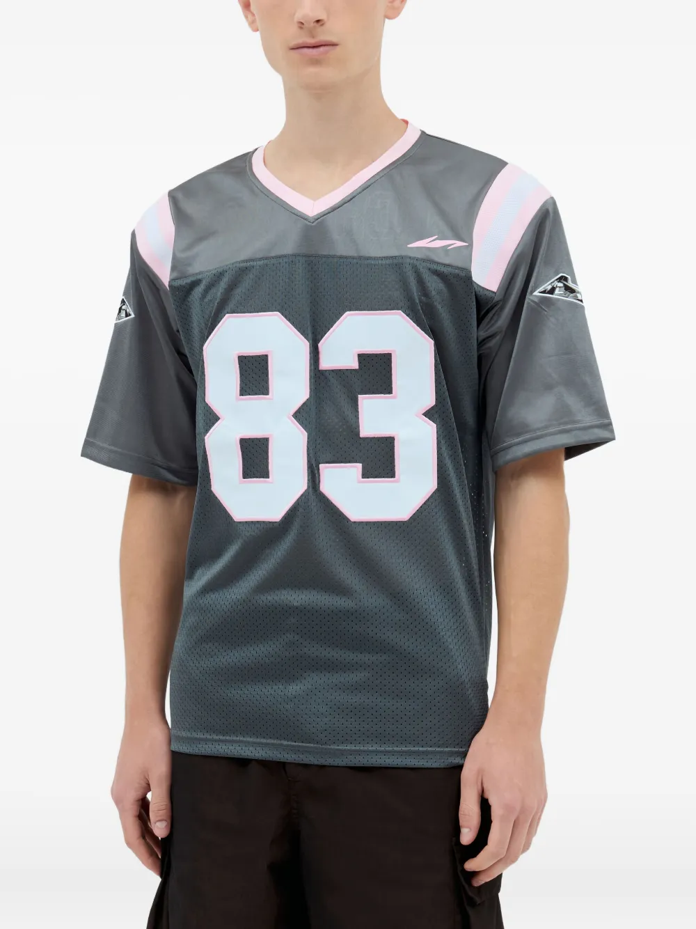 Ice & Techno Perforated-Panel Number Applique T-Shirt | S