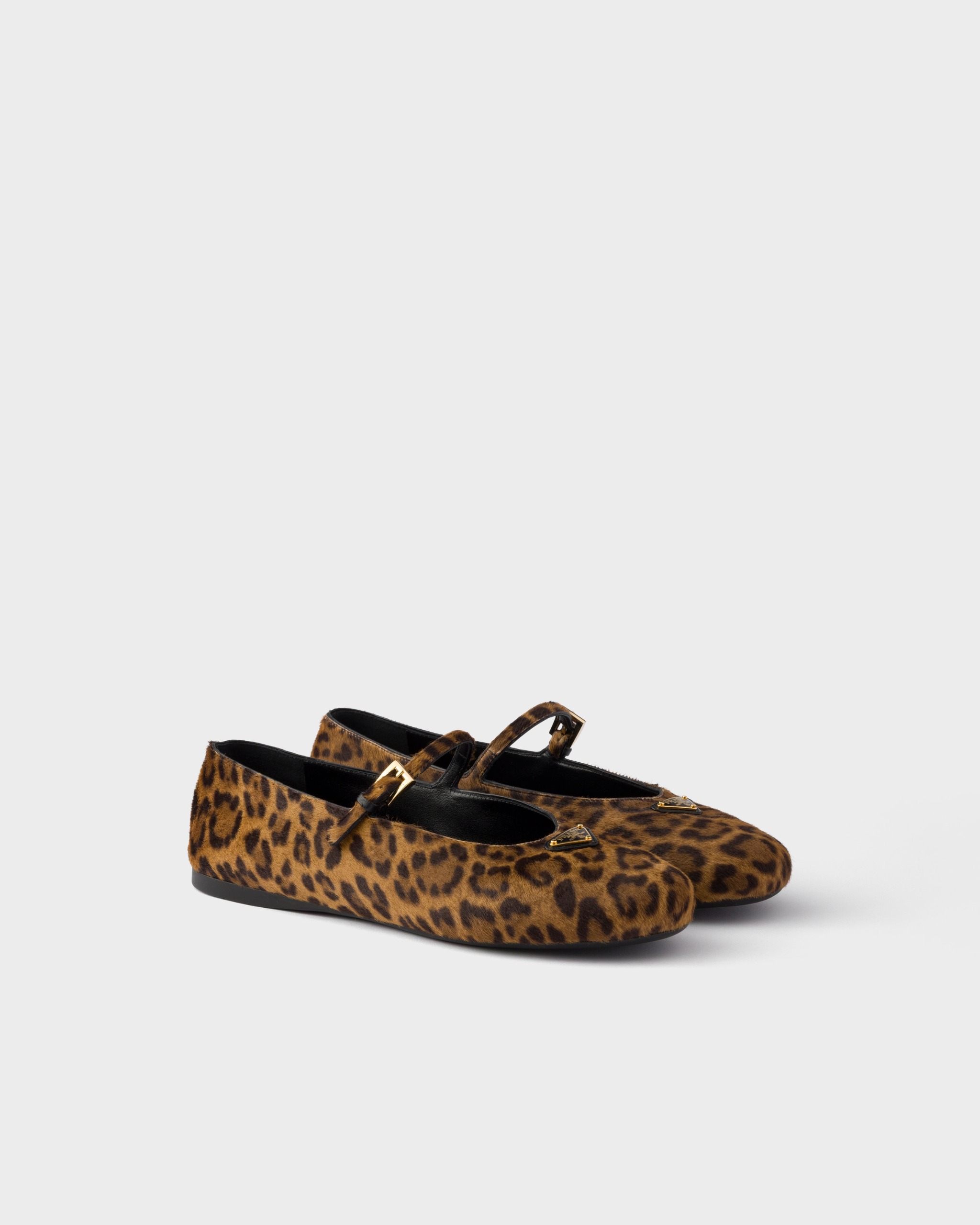 Printed Leather Ballerinas