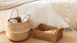 Rattan storage baskets