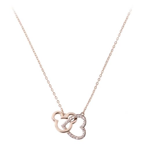 Mickey Mouse Icon and Heart Necklace