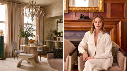 Luxury neutral living room / Olivia Palermo