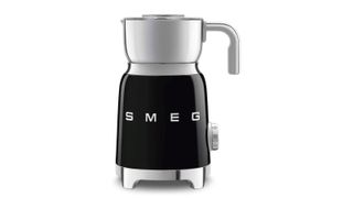 smeg milk frother in black on a white background