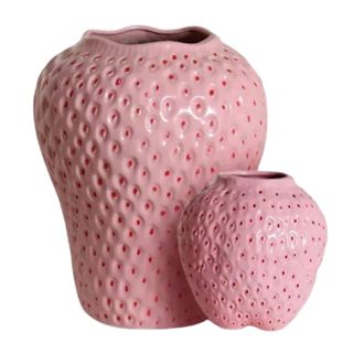 Pink Strawberry Vase Pink Homeware Christmas Gift