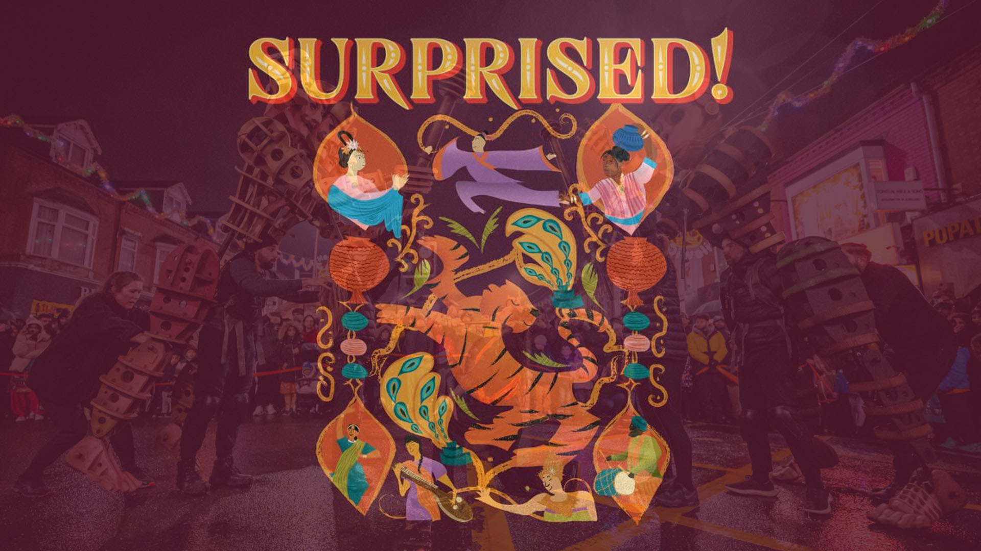 Surprised! festival logo. 