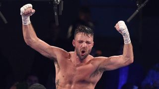 Josh Taylor reacts after his win by unanimous decision over Jose Ramirez ahead of Taylor vs Catterall 2